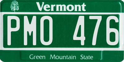 VT license plate PMO476