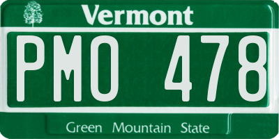 VT license plate PMO478