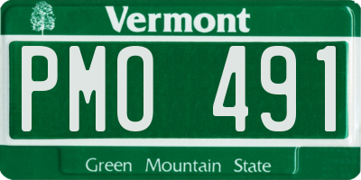 VT license plate PMO491