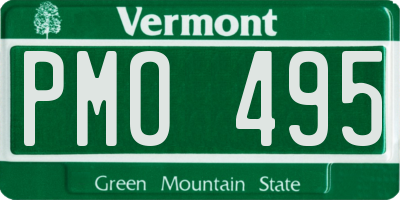 VT license plate PMO495