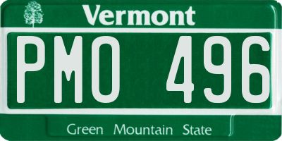 VT license plate PMO496