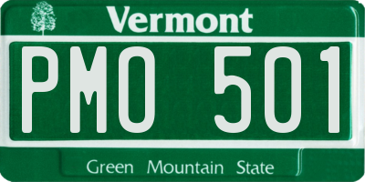 VT license plate PMO501
