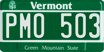 VT license plate PMO503