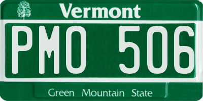 VT license plate PMO506