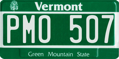 VT license plate PMO507