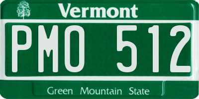 VT license plate PMO512