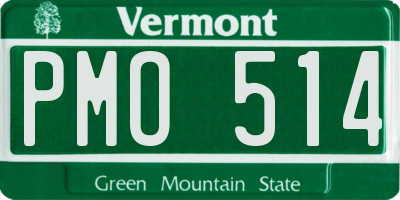 VT license plate PMO514