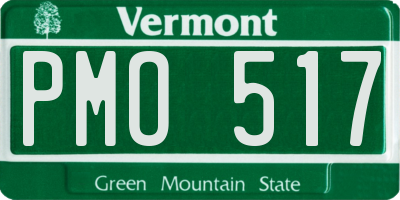 VT license plate PMO517