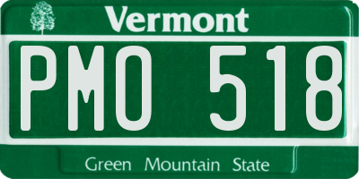 VT license plate PMO518