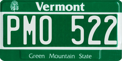 VT license plate PMO522