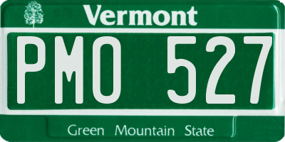 VT license plate PMO527