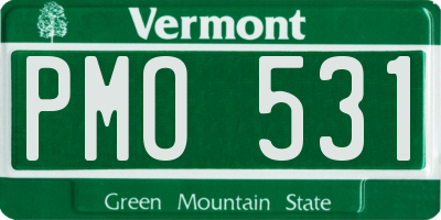 VT license plate PMO531