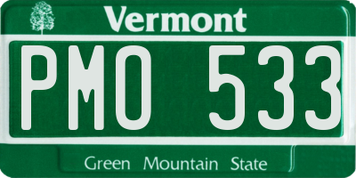 VT license plate PMO533