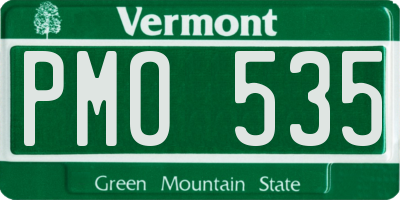 VT license plate PMO535
