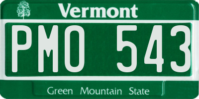 VT license plate PMO543