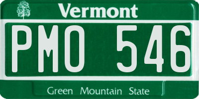 VT license plate PMO546