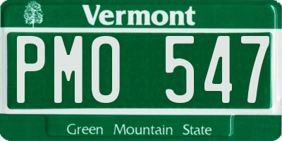 VT license plate PMO547