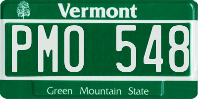 VT license plate PMO548