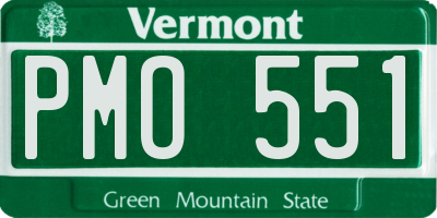 VT license plate PMO551