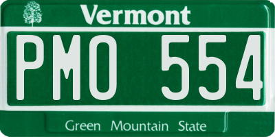 VT license plate PMO554