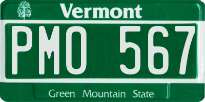VT license plate PMO567