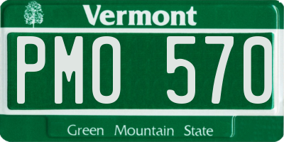 VT license plate PMO570
