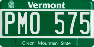 VT license plate PMO575