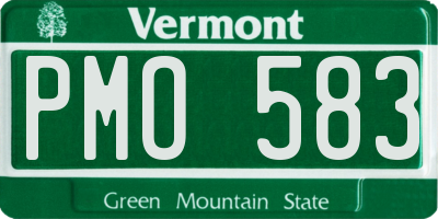 VT license plate PMO583