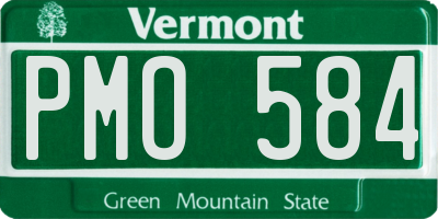 VT license plate PMO584