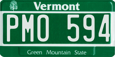 VT license plate PMO594