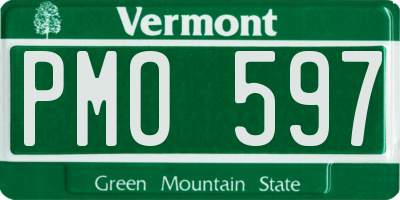 VT license plate PMO597