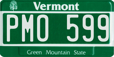 VT license plate PMO599