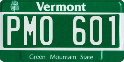 VT license plate PMO601