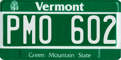VT license plate PMO602