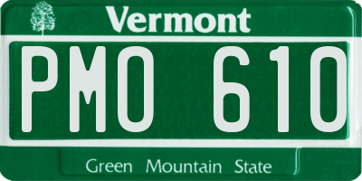 VT license plate PMO610