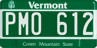 VT license plate PMO612