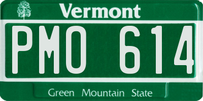 VT license plate PMO614