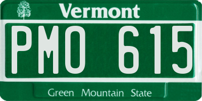 VT license plate PMO615