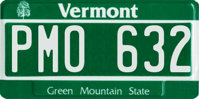 VT license plate PMO632