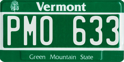 VT license plate PMO633