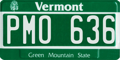 VT license plate PMO636