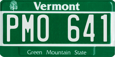 VT license plate PMO641