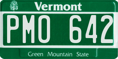 VT license plate PMO642