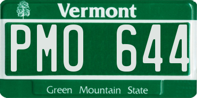 VT license plate PMO644