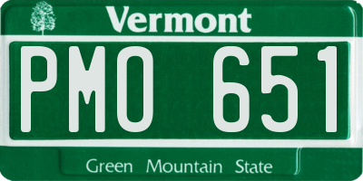 VT license plate PMO651