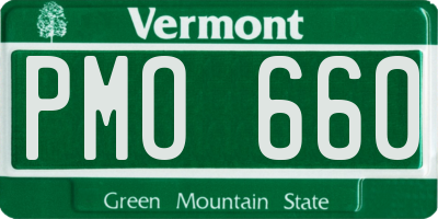 VT license plate PMO660