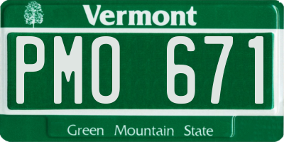 VT license plate PMO671