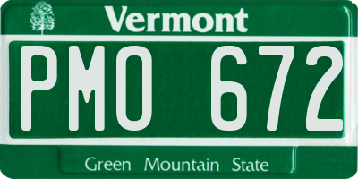 VT license plate PMO672
