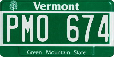 VT license plate PMO674