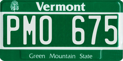 VT license plate PMO675